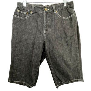 Vtg Lauren Jeans Co. Ralph Lauren Womens Shorts Sz 8 Black Denim 80s 90s Y2K Str